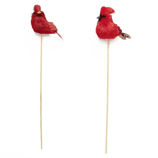 15" Red Artificial Christmas Cardinal Picks, 3ct.